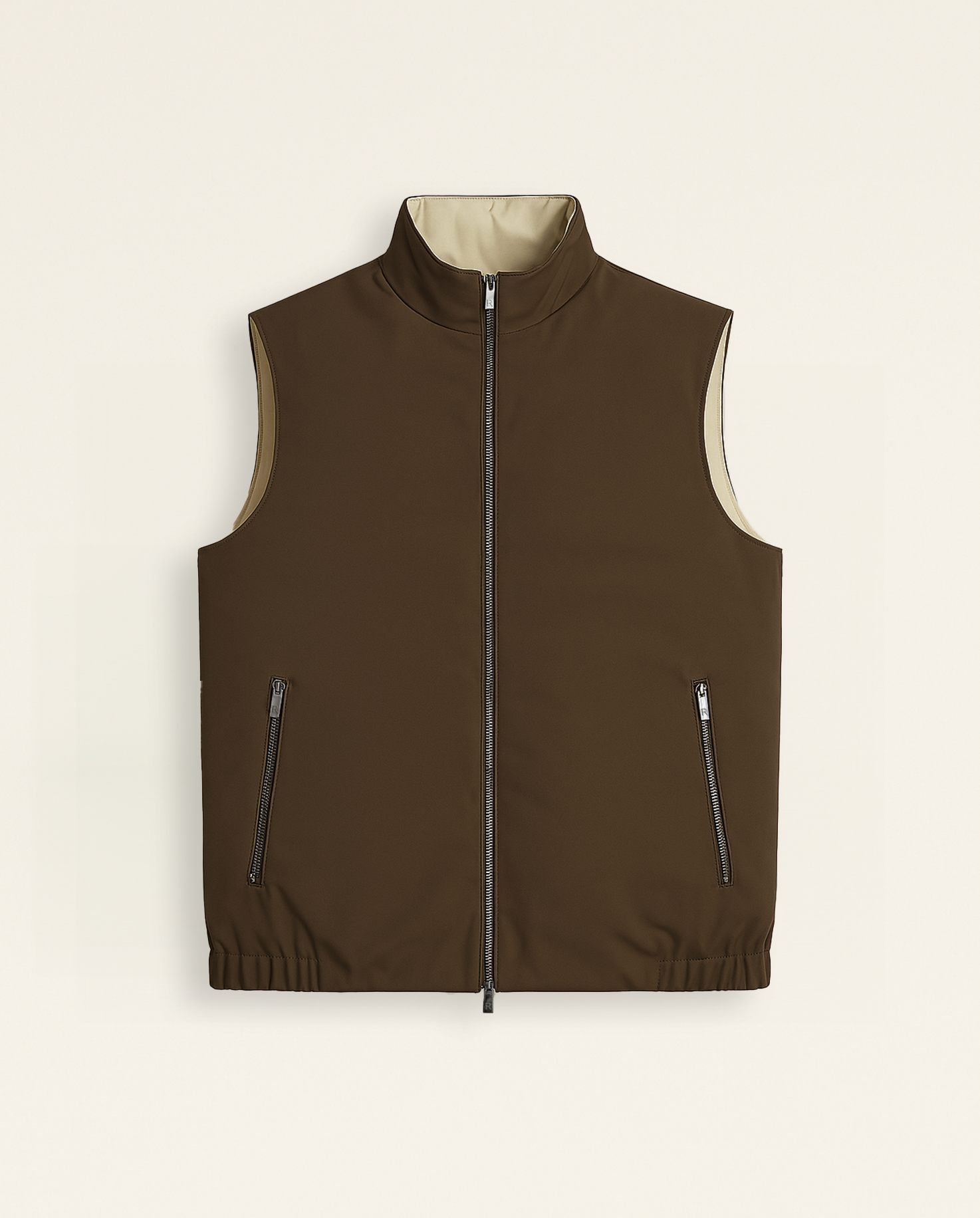 REVERSIBLE VEST - EBONY/BEIGE