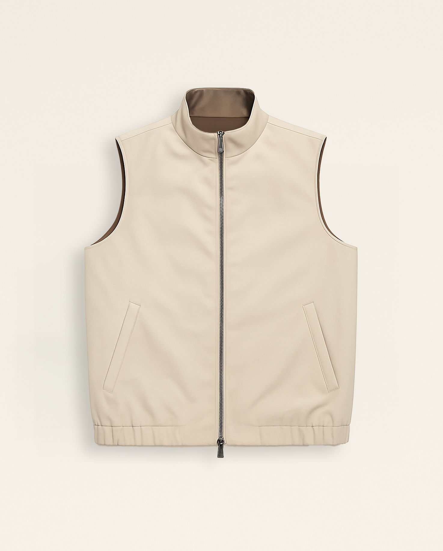 REVERSIBLE VEST - EBONY/BEIGE