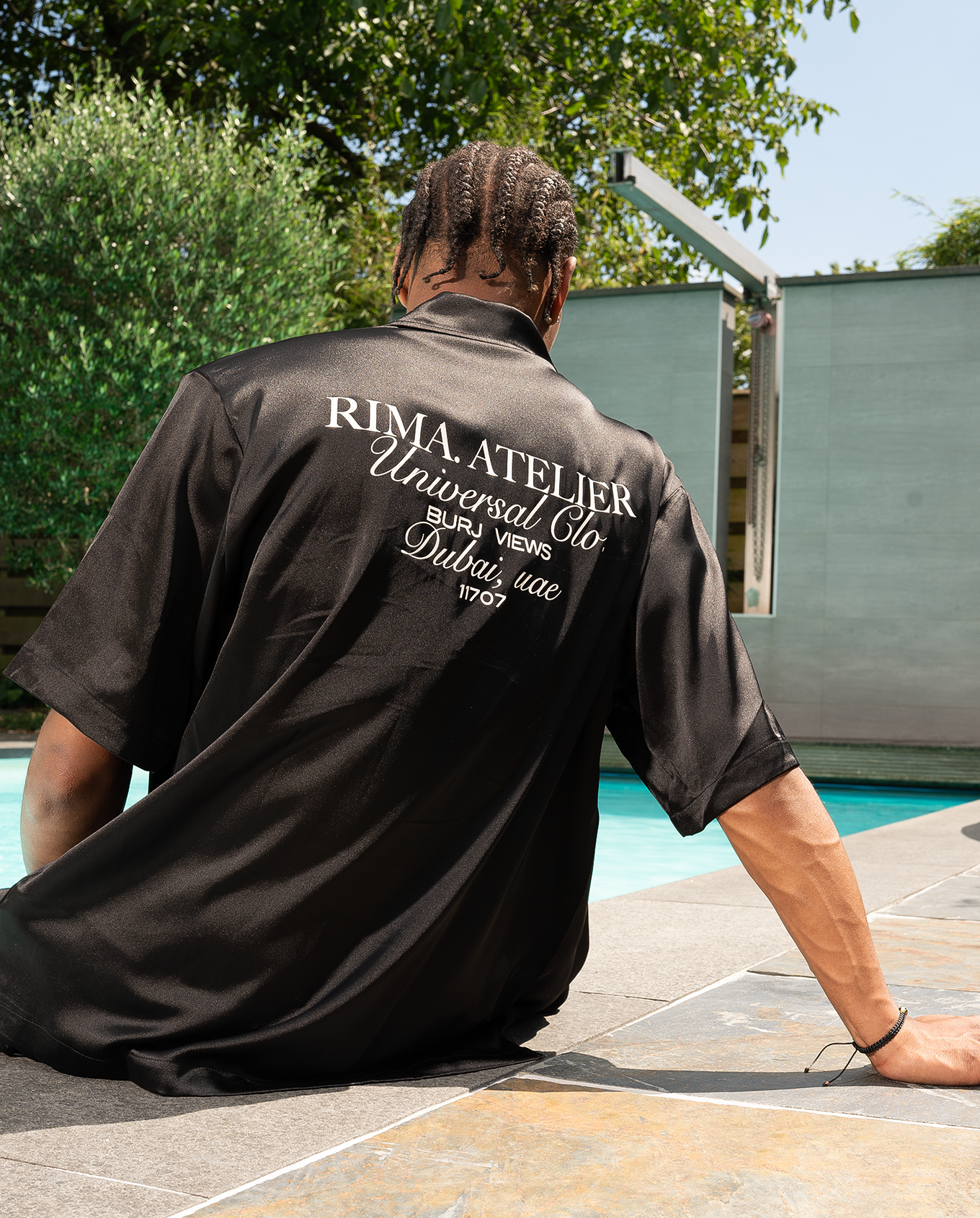 SATIN SHIRT - BLACK
