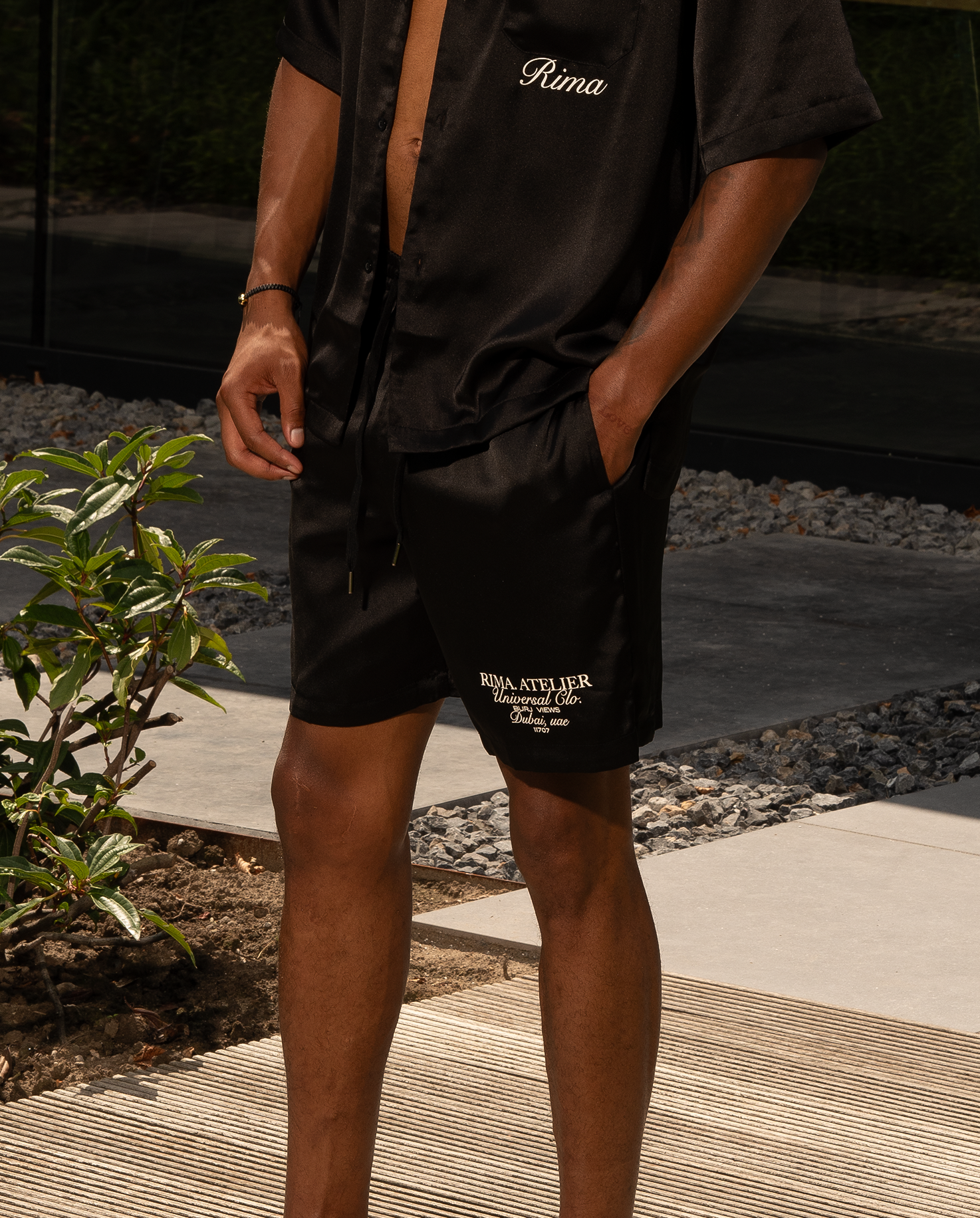 SATIN SHORTS - BLACK