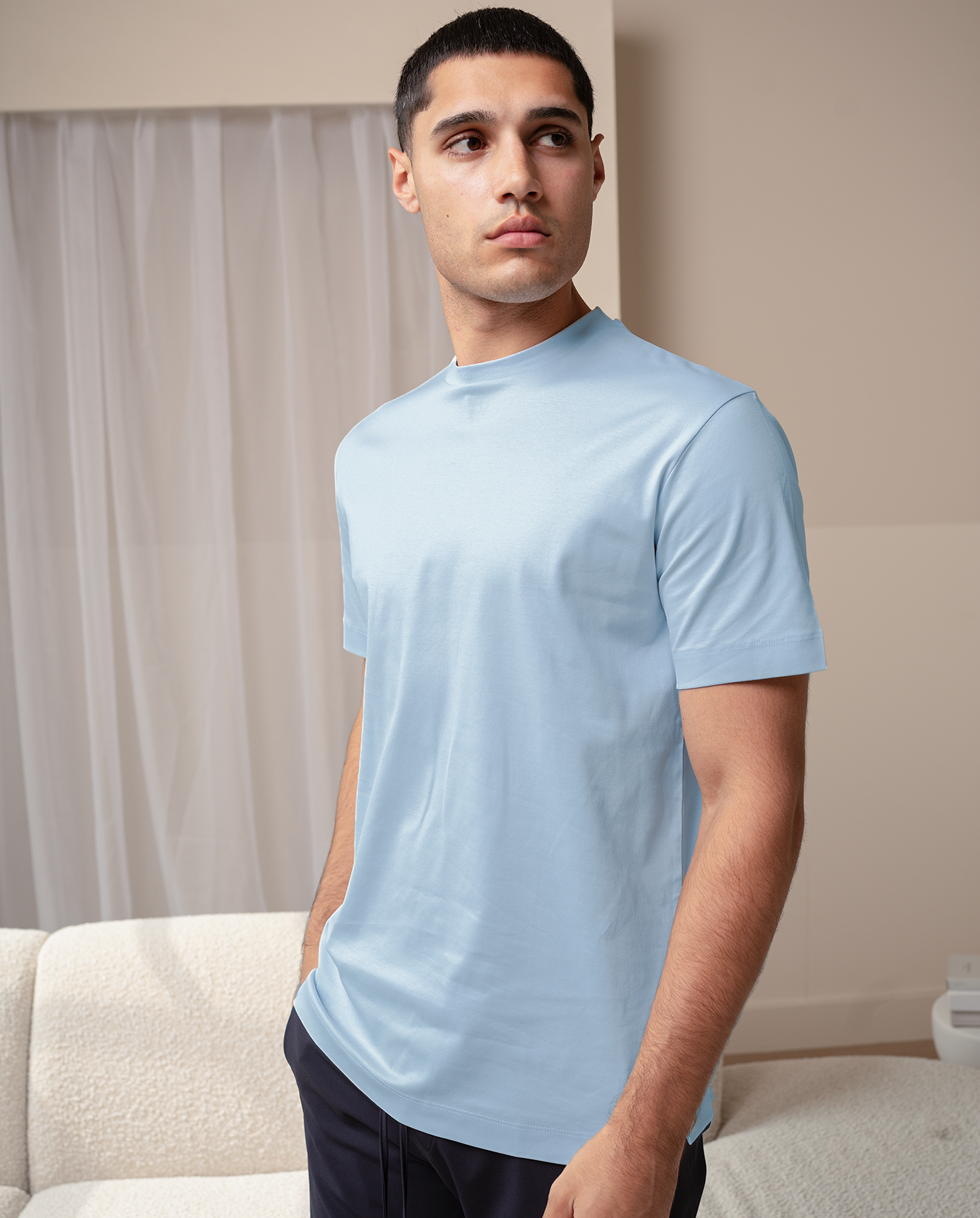 LUXE T-SHIRT - BABY BLUE