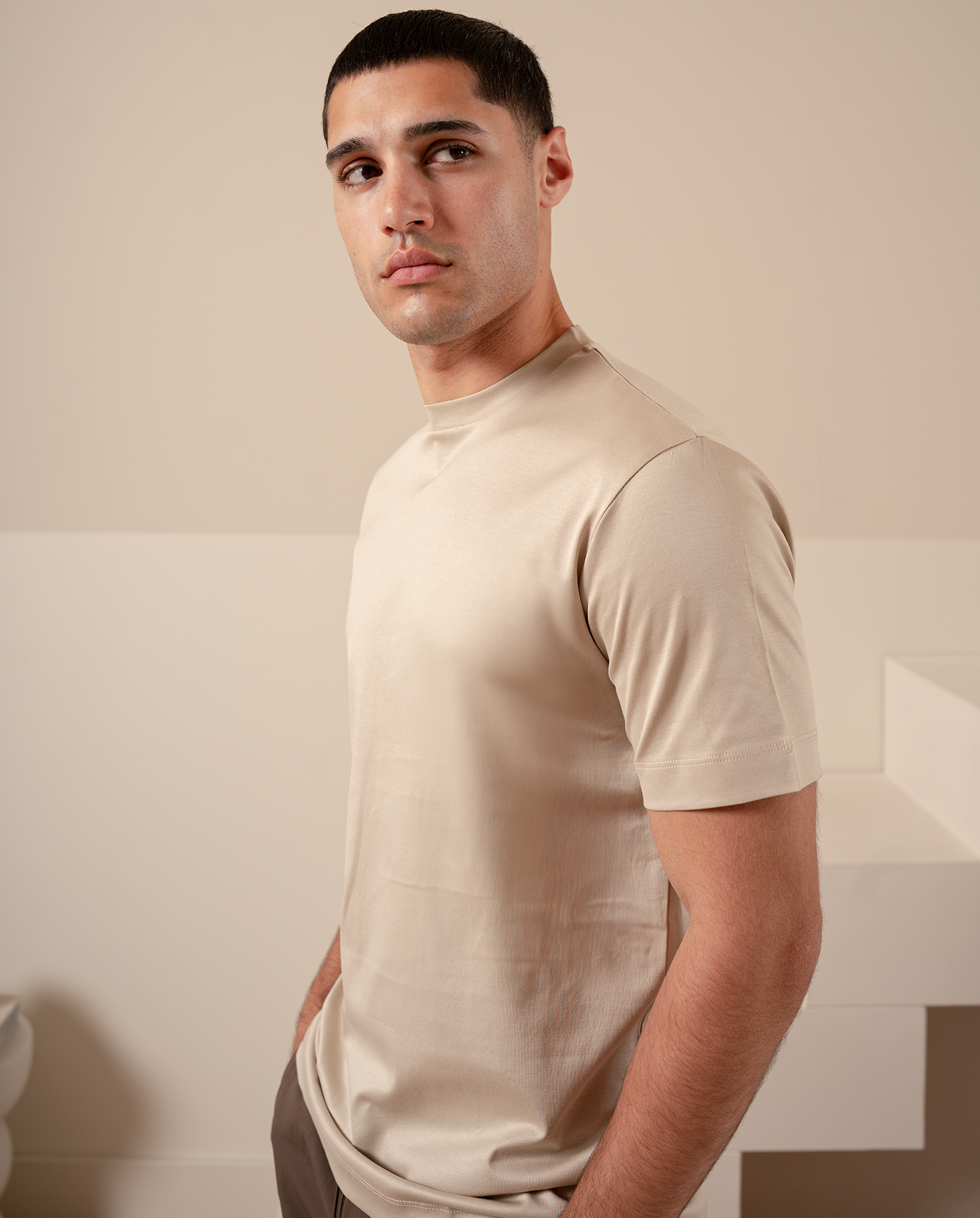 LUXE T-SHIRT - BEIGE