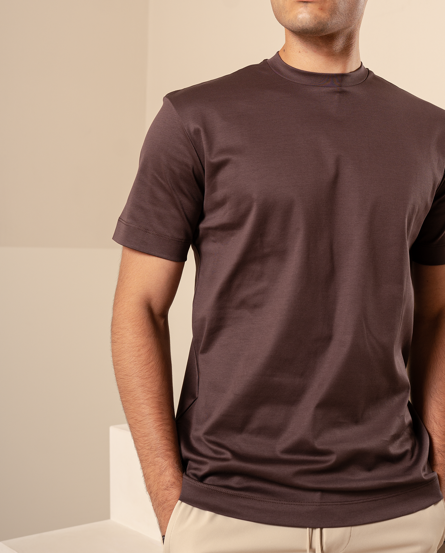 LUXE T-SHIRT - BROWN