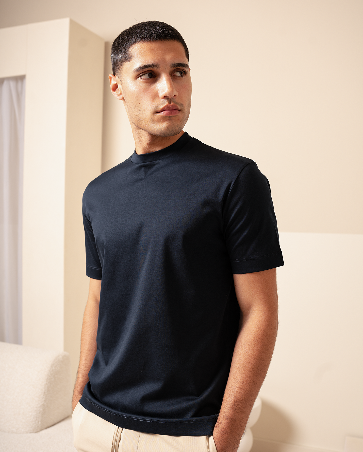 LUXE T-SHIRT - DARK NAVY BLUE