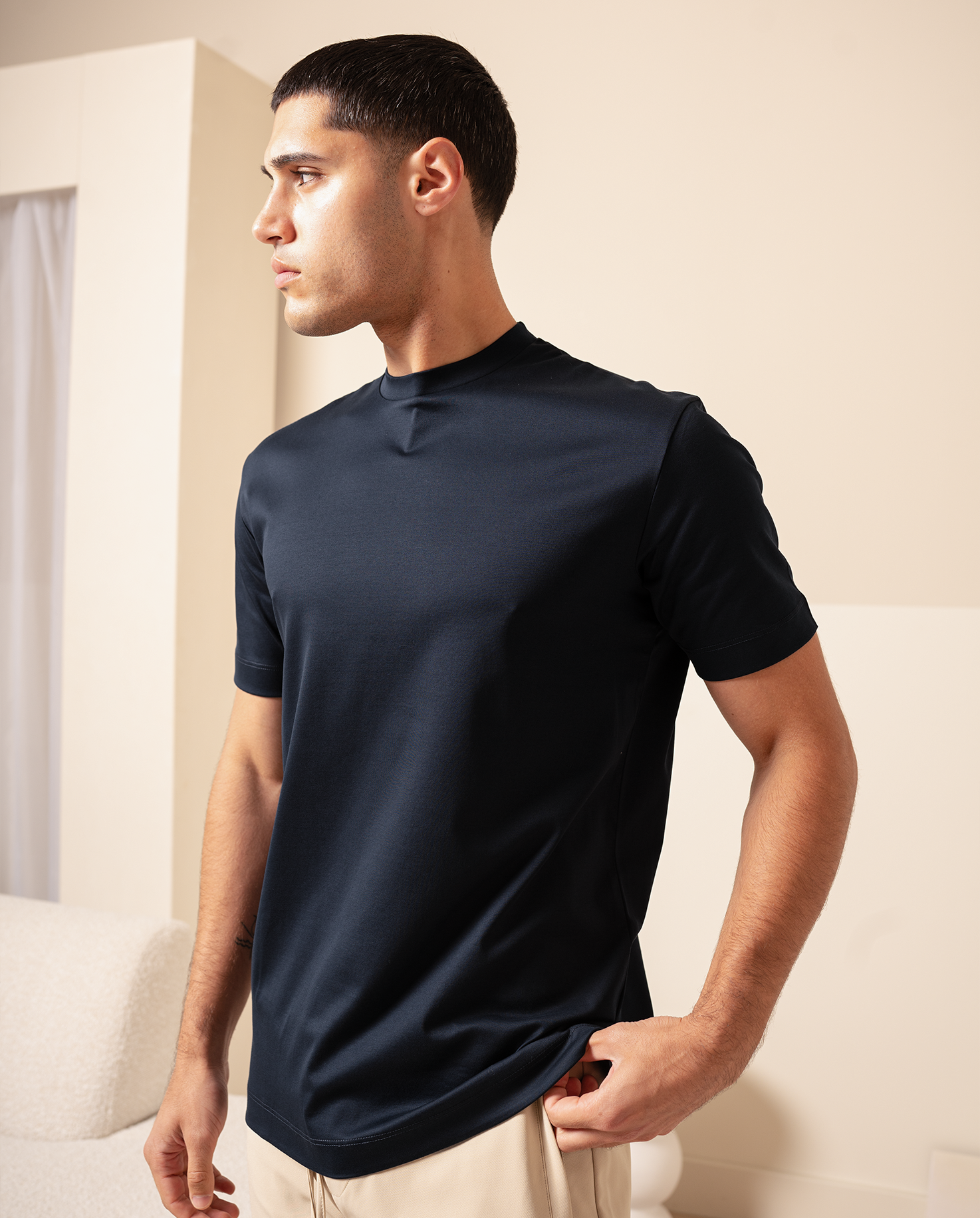 LUXE T-SHIRT - DARK NAVY BLUE