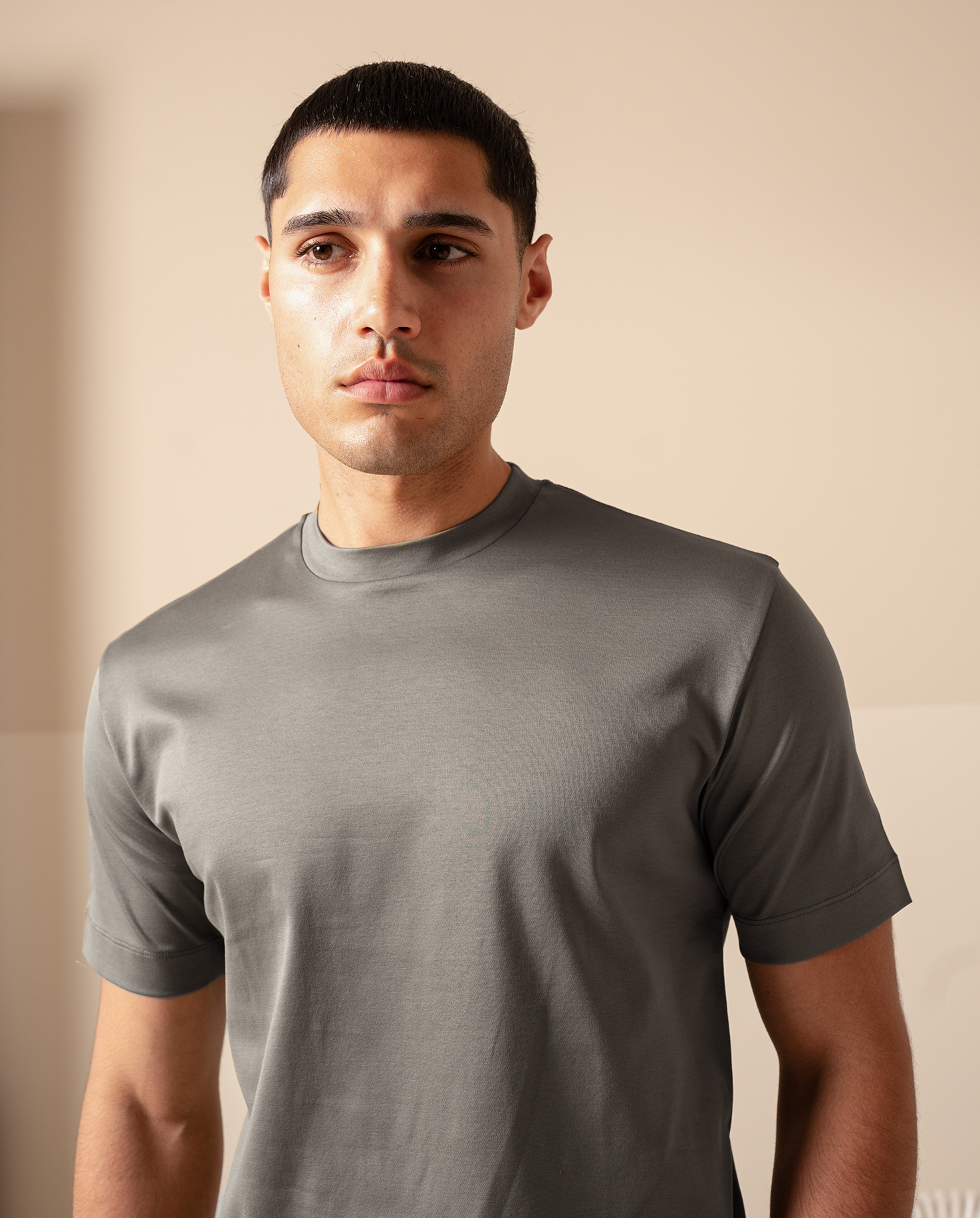 LUXE T-SHIRT - GREENISH GREY